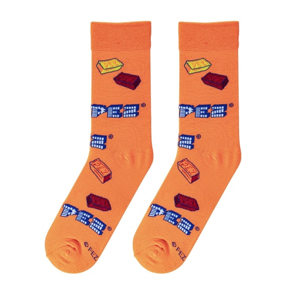 PEZ Orange Crazy Fun Printed Crew Socks OS - Picture 4 of 4